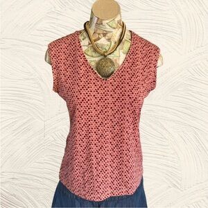 New York & Company Y2K Vintage Red Dot Patterned Sleeveless V Neck Tank S